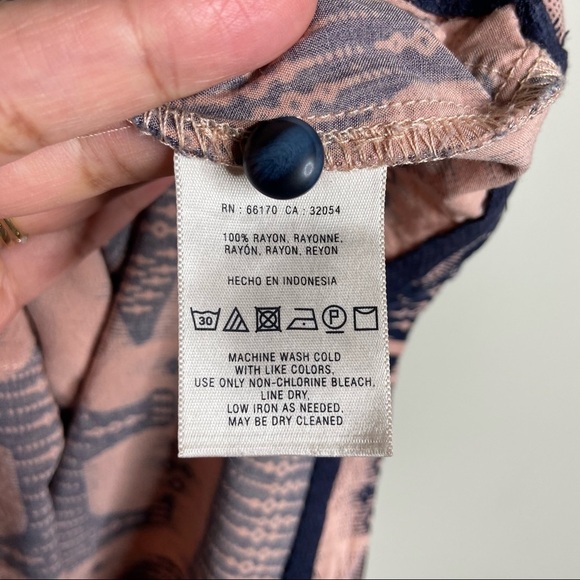 Anthropologie Maeve Shift Dress Zola Bear Print Blush Salmon Pink Navy 4 - Picture 4 of 8